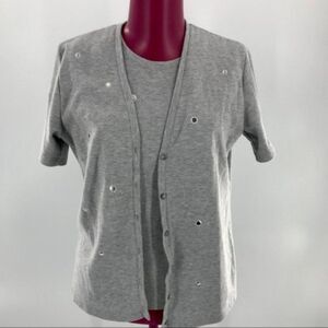 Rafael Sport Embellished Twin Set Sz L